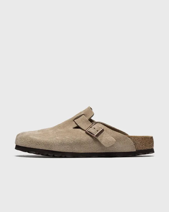 Birkenstock Boston GS in Grau schmale Weite OVP Wildleder Soft Footbed